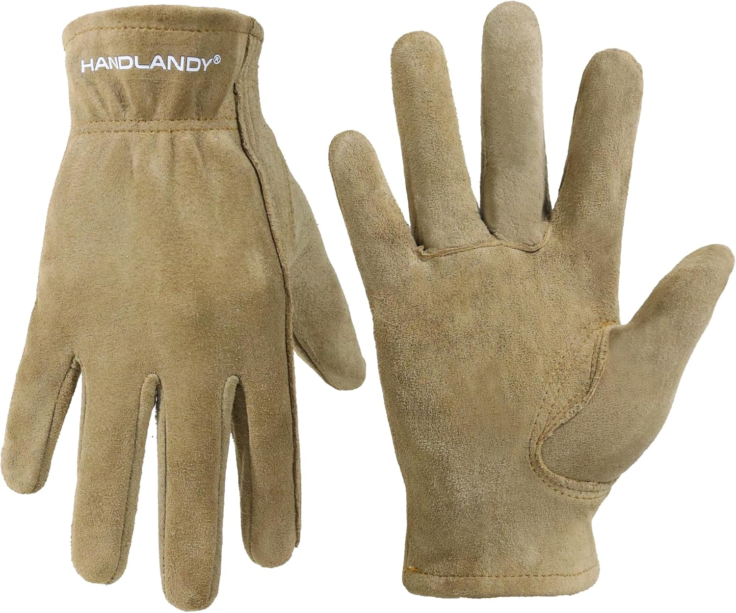 HANDLANDY Genuine Kids Leather Work Gloves for Ages 3-11, Children Gardening Gloves for Boys, Girls