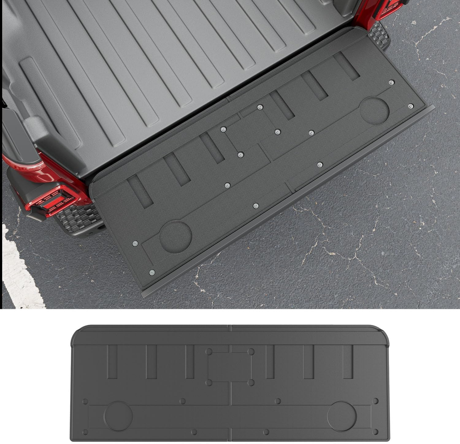 Powoq Tailgate Mat Compatible with 2020-2024 Jeep Gladiator JT Tailgate Cover Tailgate Liner TPE Replacement for 2020-2024 Jeep Gladiator Accessories (Tailgate Mat) image number 2