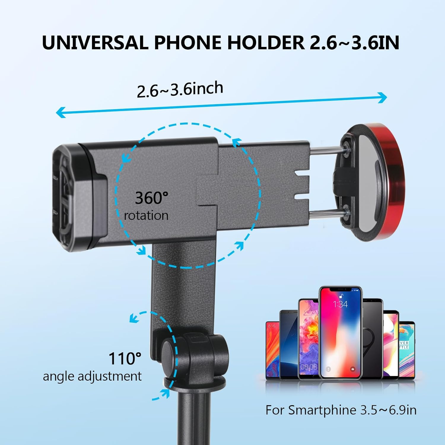 Wireless Selfie Stick, 43" Tripod Stand and Detachable Wireless Remote, Support Video Record, 360&deg; Adjustable Extendable Monopod for Iphone 17/16/15/14 Pro Max, Galaxy Series Phone Video Recording image number 2