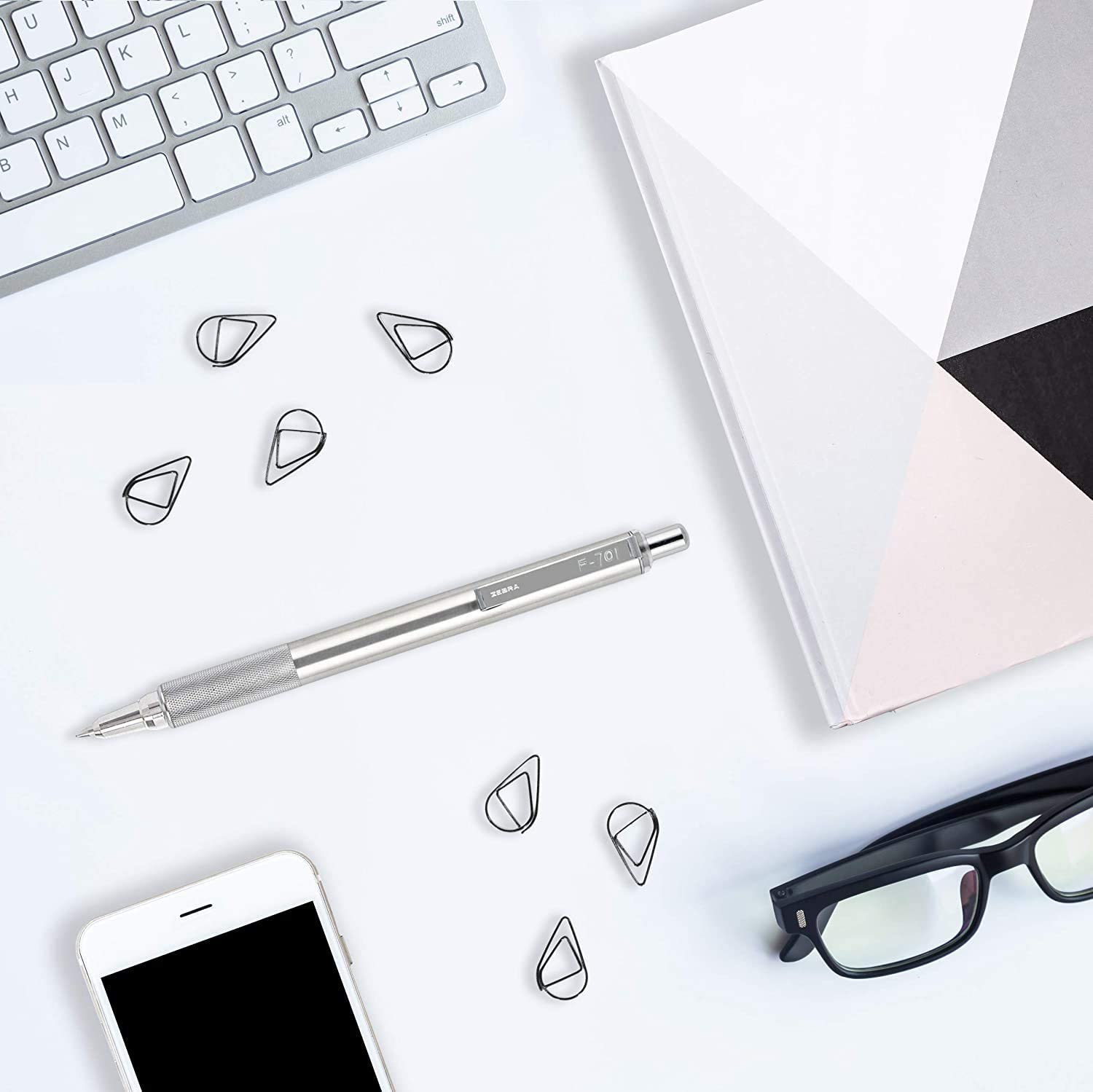 Zebra F-701 Metal Pen, 0.8Mm Fine Point Retractable Stainless Steel Ballpoint Pen, 1 Black Pen with 2 Refills image number 3