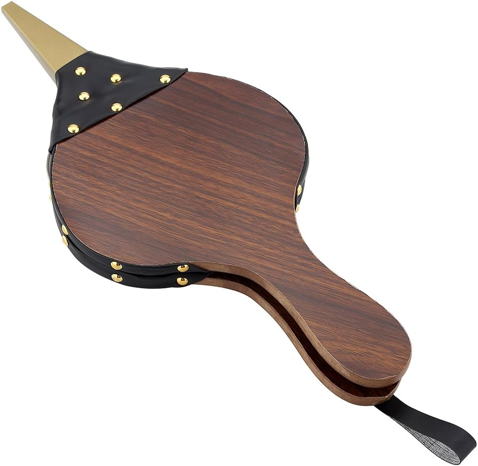 Fireplace Bellows 40Cm X 18Cm Wood Barbecue Air Blower Bonfire Campfire Brown