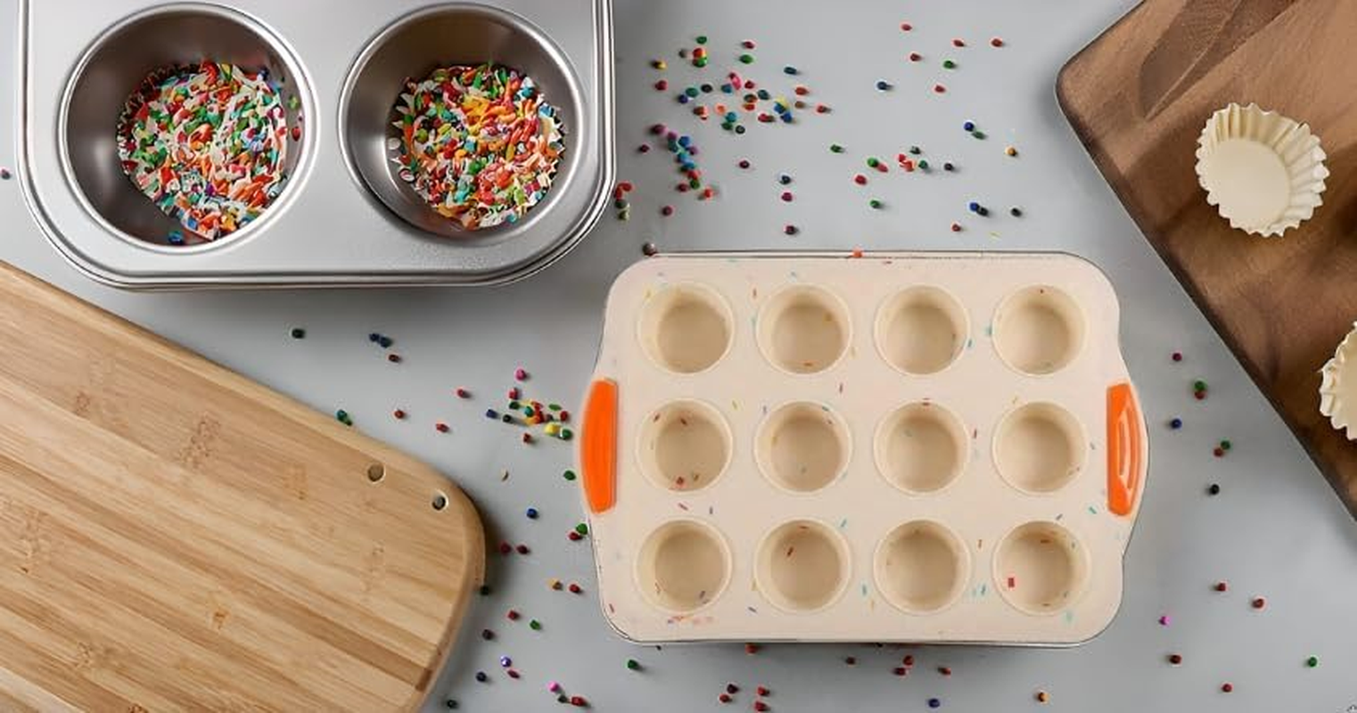 12 Cups Cake Pan, Non-Stick Baking Pan for Oven Carbon Steel Molds Bakeware Tools French Pastry Molds Muffin Cupcake Pan (12-Cavity) image number 3