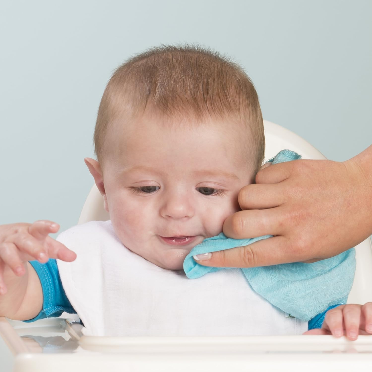 Green Sprouts Muslin Face Cloths Made from Organic Cotton (5-Pack), Pink Set image number 6