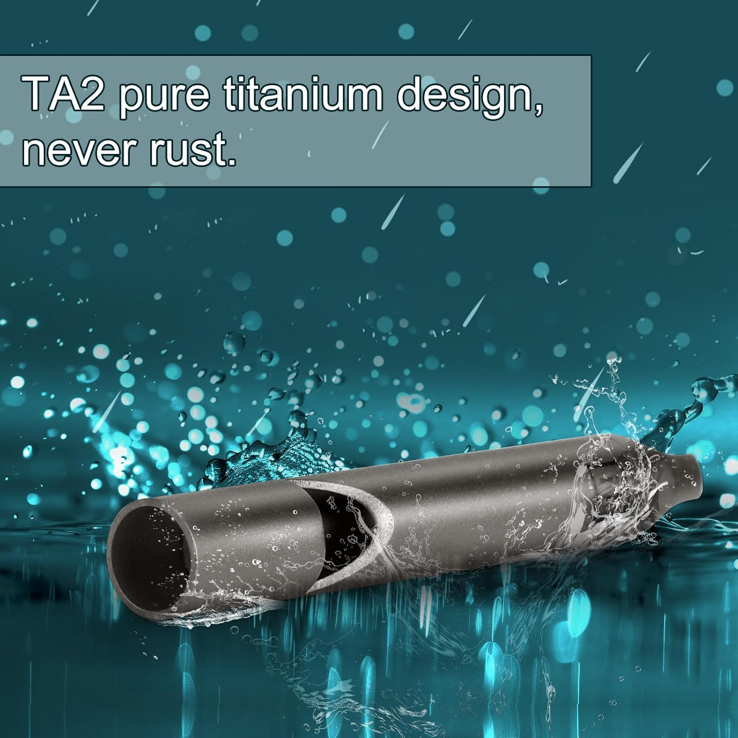 Gosknor Emergency Whistle, Titanium Dog Training Whistle with 2 Keychain Rings Survival Loud Whistle for Outdoor Camping Hiking Boating Whistle image number 4