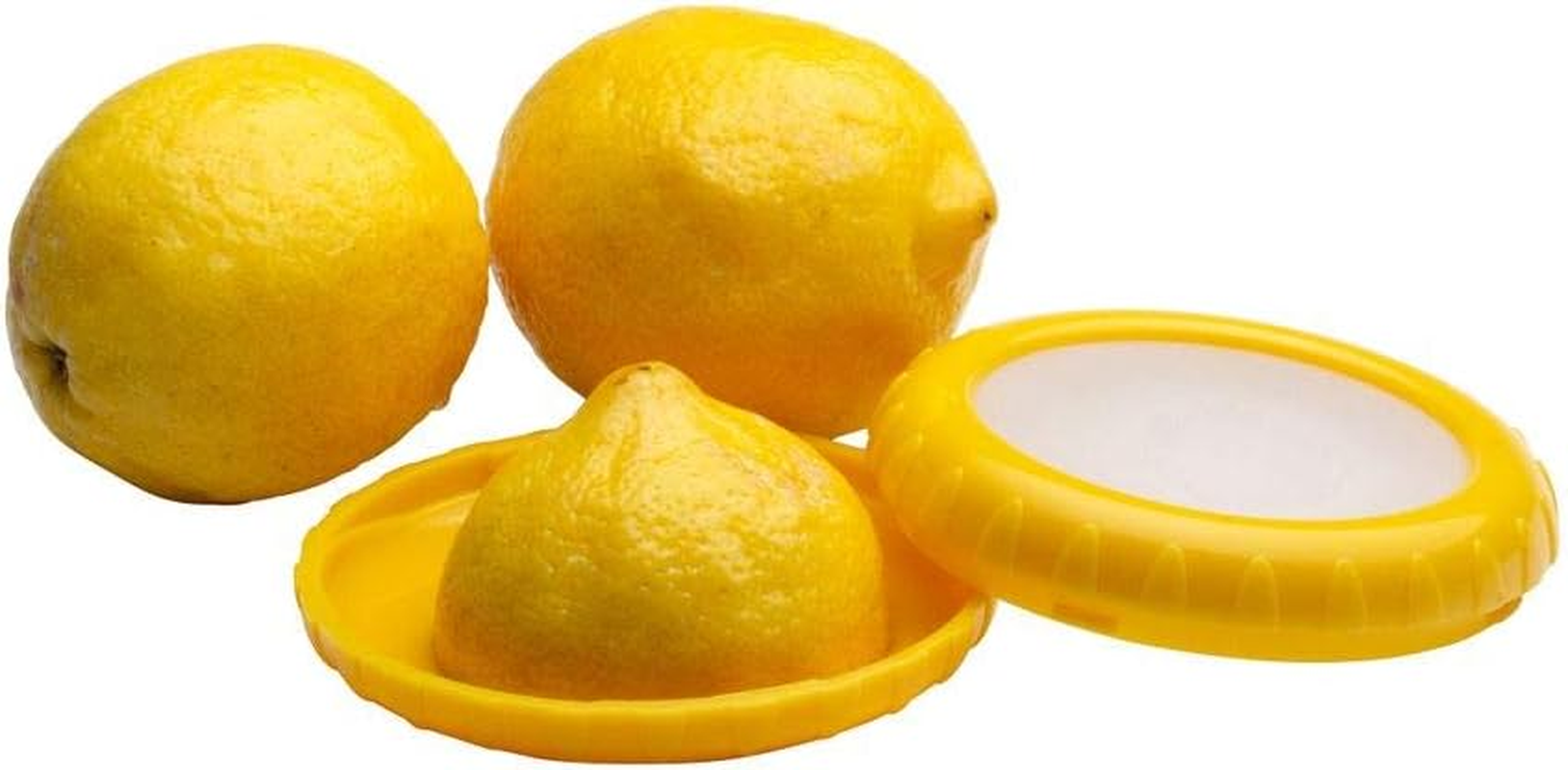 Cuisena Fresh Keeper Silicone Pod - Citrus Fruit Saver, Yellow | Bpa-Free Silicone Food Saver for Storing Leftover Lemons, Limes, & Oranges | Hard Plastic Sealing Ring | Tyre/Bottle Top Design image number 1