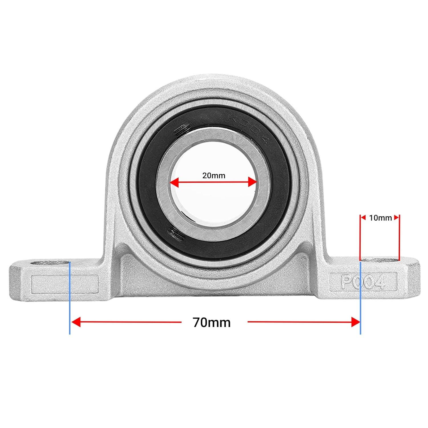 Zinc Alloy Seated Bearing, KP004 Pillow Block Bearings, Ball Block Bearing Bousing for Automotive and Industrial Applications (Inner Diameter 20Mm) image number 2