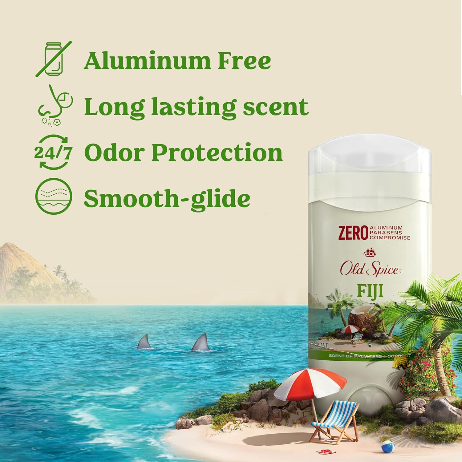 Old Spice Aluminum Free Deodorant for Men, 24/7 Long Lasting Freshness, 24/7 Sweat & Odor Protection, Fiji with Palm Tree Scent Deodorant with Travel-Size Swagger Scent Body Wash, 3 Oz (Pack of 3) image number 5