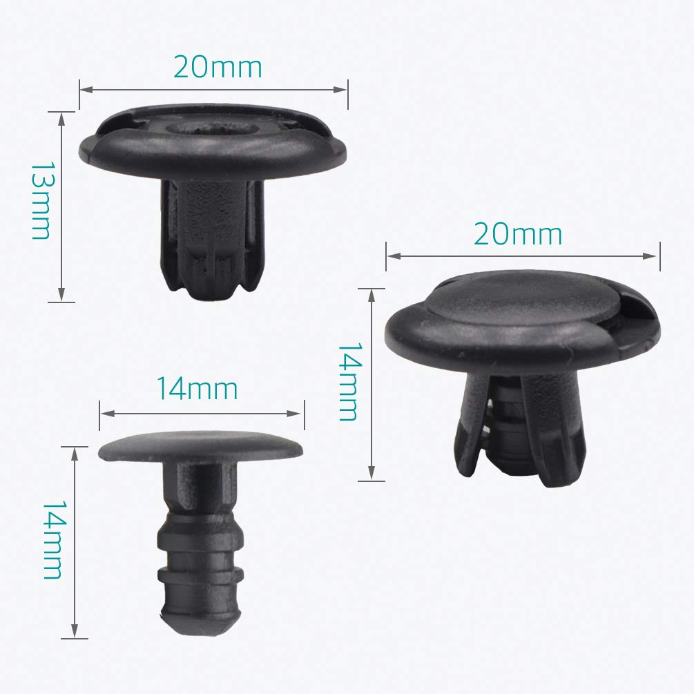 Lantee 50 Pcs Car Front Fender & Bumper Support Push-Type Retainer Clips for Honda Acura 91512-SX0-003 & Mitsubishi MU000319