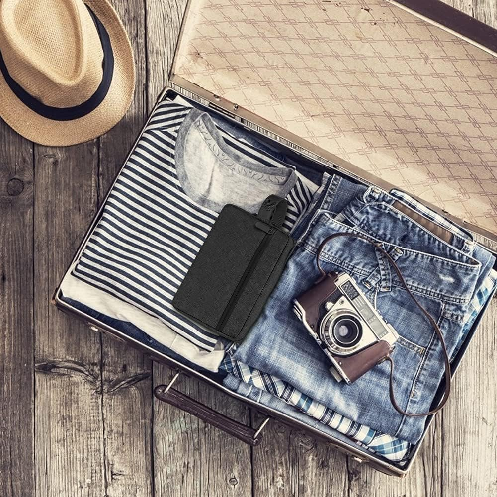 Waterproof Toiletry Bag for Men - Travel Shaving & Cosmetic Organizer with Handle, Portable Gym Shower Bathroom Essentials Bag, Durable Water-Resistant Toiletries Accessories (Black) image number 4