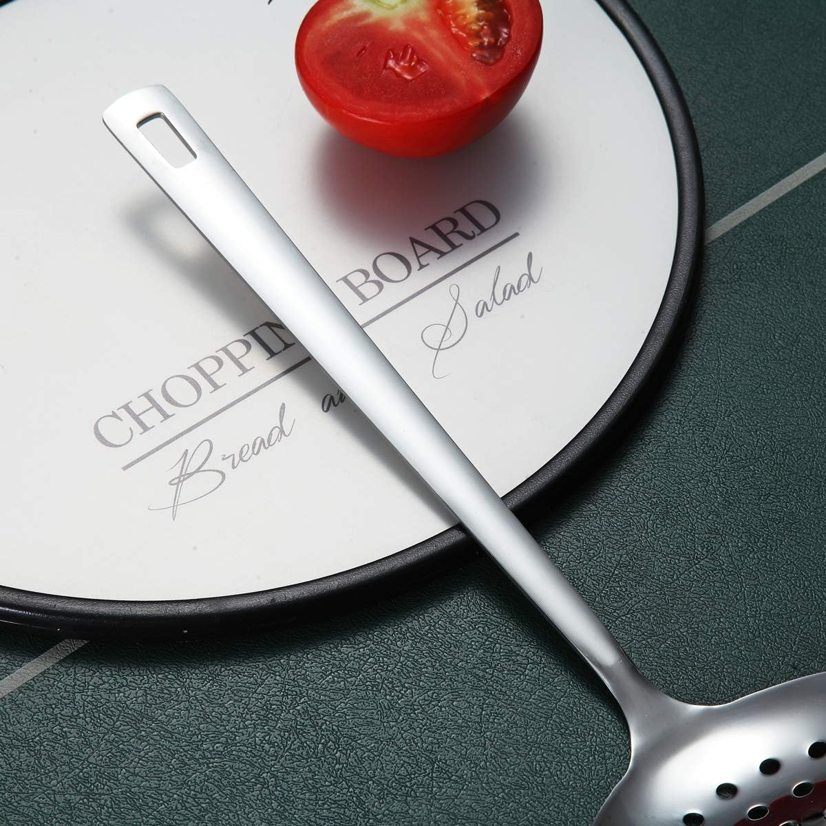 Stainless Steel Skimmer, Berglander Metal Strainer, Kitchen Skimmer for Non-Stick Cookware, Non-Stick and Heat Resistant, Dishwasher Safe, Easy to Clean image number 6