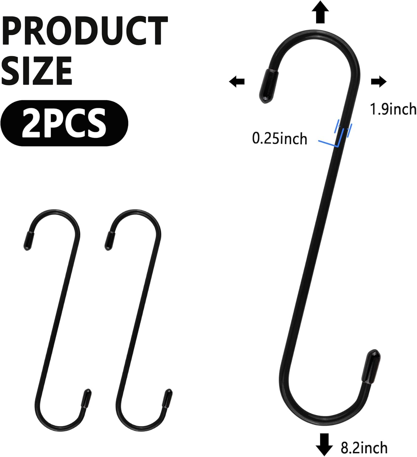 Junecarp 2PCS Brake Caliper Hangers,Durable Brake Caliper Hooks Suspension Tools for Changing Brake Pads,Strong Load-Bearing Brake Caliper Hanger Hooks Automotive Tool for Cars,Trucks (Black/2Pcs) image number 5