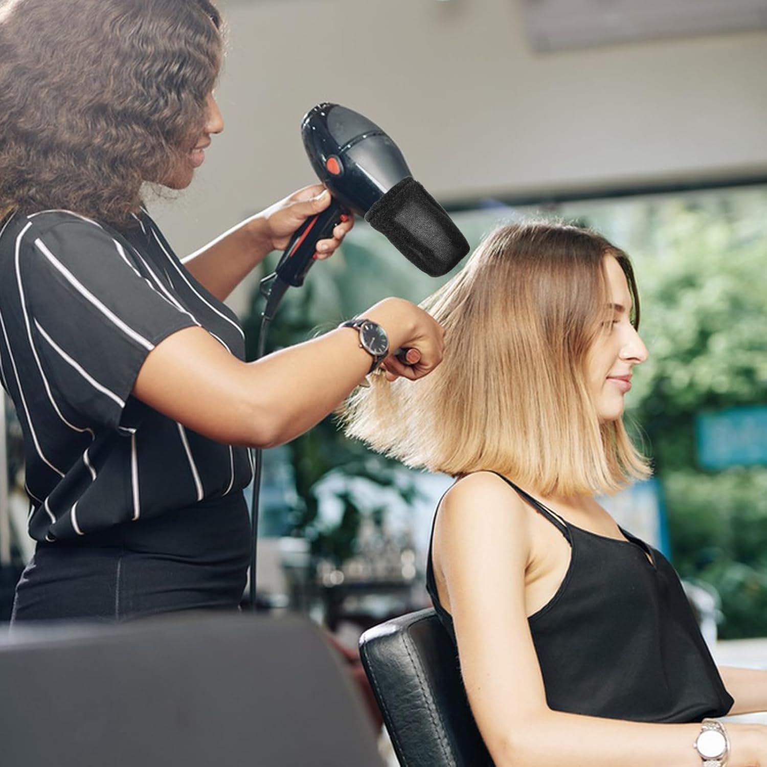 Yueton 1PCS Hair Dryer Sponge anti Scald Cover Portable Interface Hood Foldable Hair Dryer Diffuser Sock Diffusion Sleeve the Blower Accessories for Most Hair Dryers image number 3