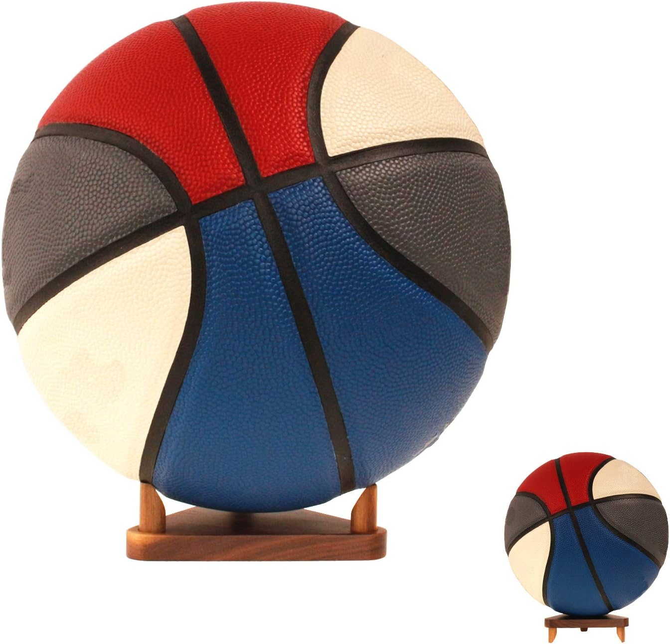 Luxround Ball Stand Holder Display Stand for Basketball Football Soccer Holder Rack Autographed Ball Memorabilia Display Case Solid Walnut Wood Made Ball Display Stand image number 2