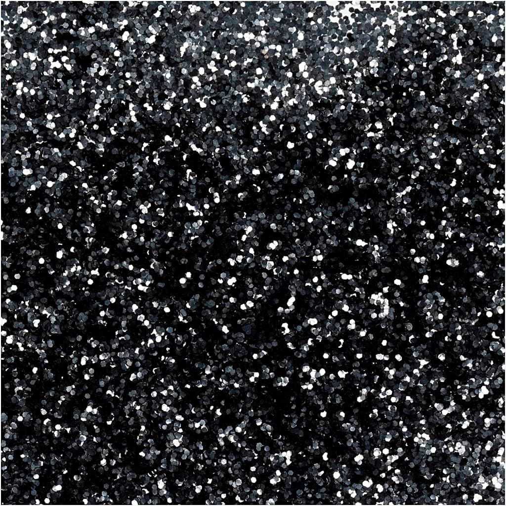 CREATIVE Organic Glitter Black 10 G, Black Glitter Powder, Glitter Powder, 100% Plastic-Free, Environmentally Friendly Craft Glitter for Many Great Applications