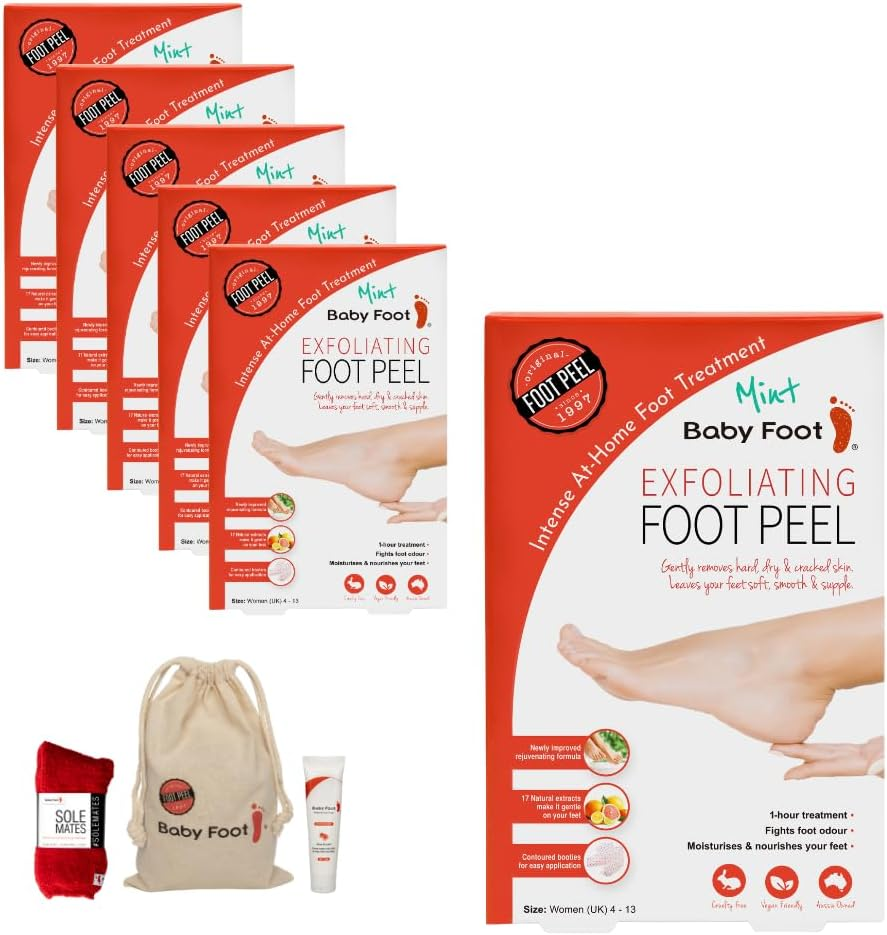 Baby Foot Mint Foot Peel-Remove Dead, Dry Skin and Repair Rough Cracked Feet - 1 Pack