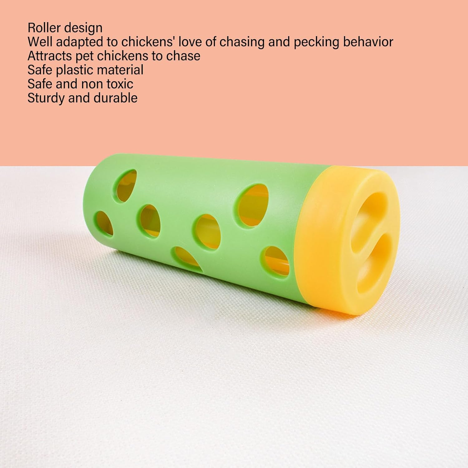 Chicken Treat Roller, Plastic Bite Resistant Chicken Feeder Toy Slow Feeding Chicken Treat Dispenser Interesting Safe Chicken Treat Feeder Toy for Hens Chicken Goose Duck Poultry image number 2