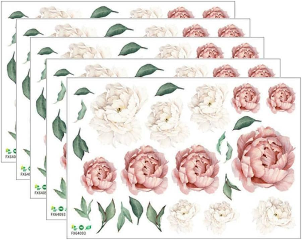 Peony Rose Flower Wall Sticker Nursery Kids Girl Room Art Decal 60 * 40CM