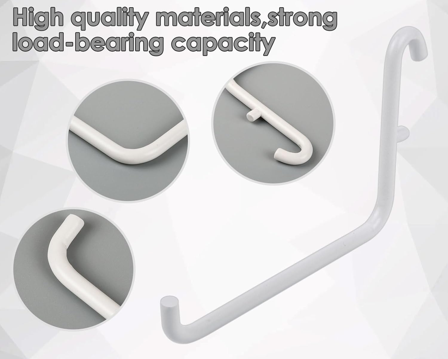 Coiyie Pegboard Hooks Compatible with IKEA Skadis - 12 Pack Accessories (6 L Style and 6 J Style), White image number 2