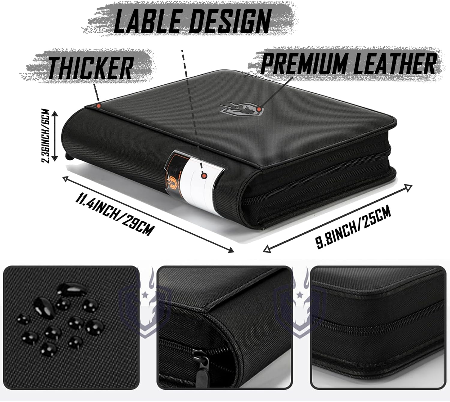 Toploads Binder, Holds 128 Toploads - 4-Pocket Top Load Binder for 3" X 4" Rigid Card Holders for Trading Cards TCG MTG or Sports Cards-Lb-Black image number 1