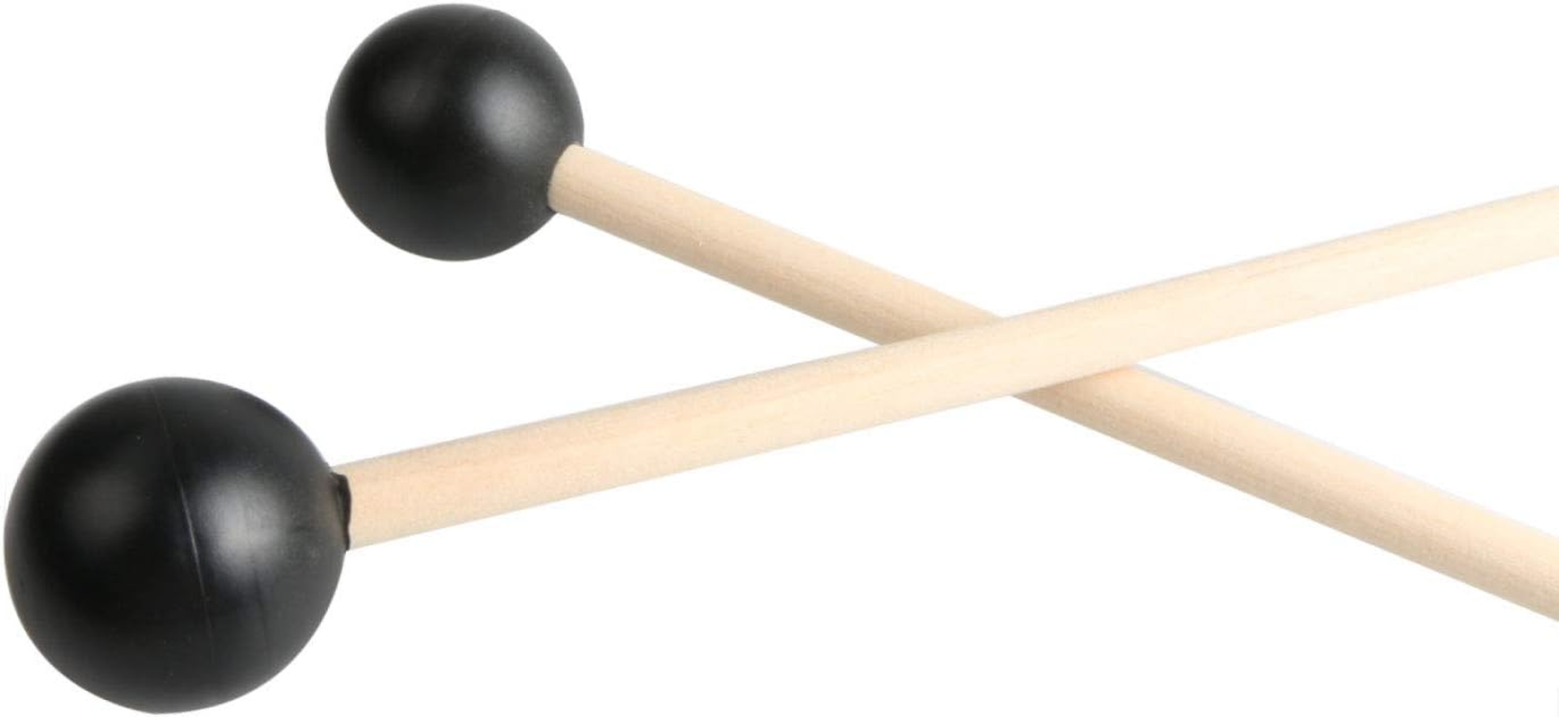 Unime 2 Pairs Keyboard Marimba Mallets Wood Handle Medium Blue Hard Yarn Head Keyboard Marimba Mallets Black Rubber Bell Mallets Glockenspiel Sticks image number 2