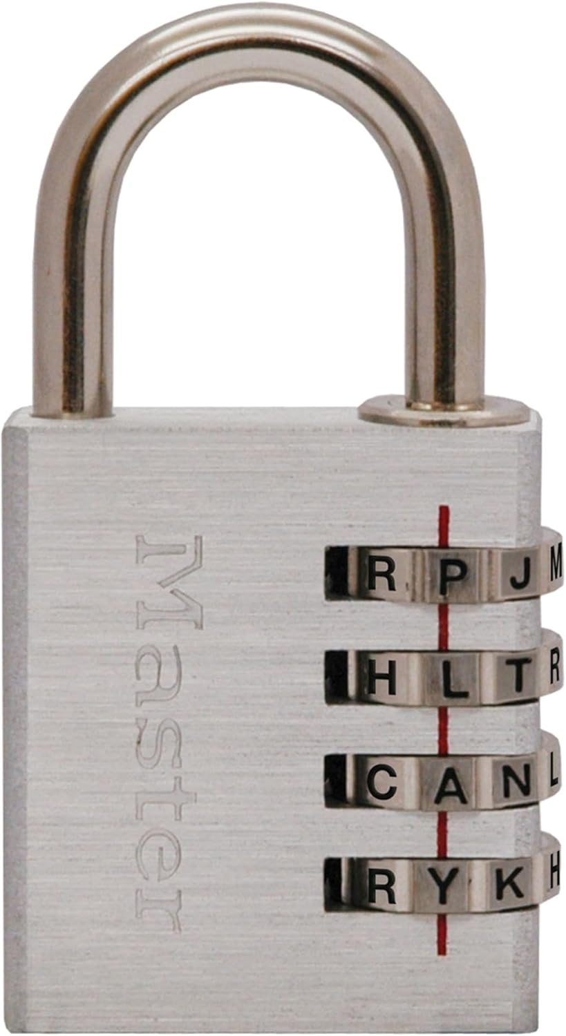 Master Lock 643DWD Set Your Own Word Combination Lock 1-9/16 In. Wide Silver image number 1