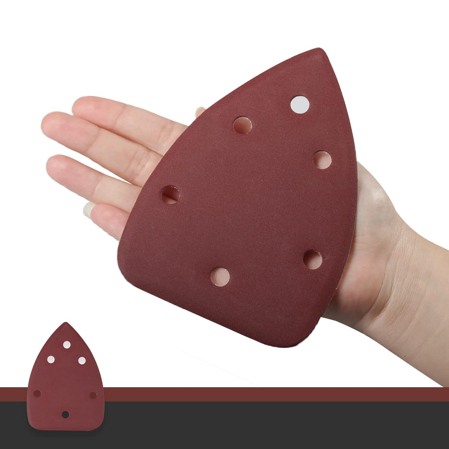 LEONTOOL 30 Pcs Mouse Sander Pads 600 Grit 6 Hole Hook and Loop Sandpaper for Detail Sander Sanding Disc image number 2