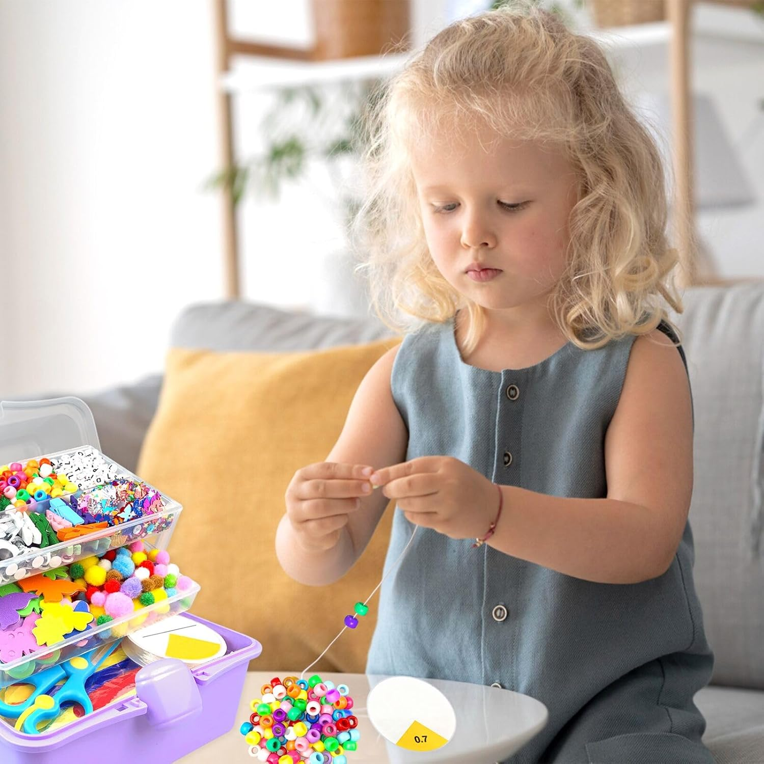 ZEIZHUBN 3000 Pieces Craft Set Children, DIY Craft Case Children with Pipe Cleaner, Googly Eyes, Creative Scrapbooking Craft Box, Craft Supplies for Girls Boys 4-8, 8-12 Years Gift image number 4