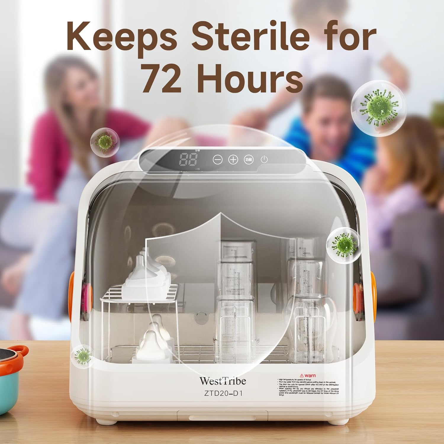 20L Baby Bottle Steriliser, UV Sterilization Baby with 3-In-1 Function, Large Capacity Baby Bottle Steriliser and Dryer,Bottle Steriliser Fast Drying & Auto Shut-Off (Upgraded Model) image number 3