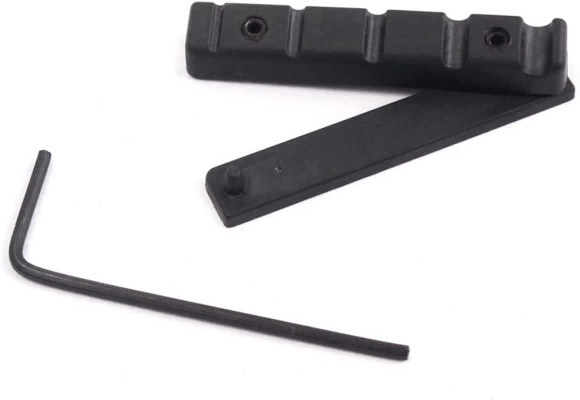 JOINPAYA 5 String Slotted Nut Guitar Saddle Nut Bass Acoustic Guitar Bridge Saddle Acoustic Guitar Nut Classical Guitar Saddle Guitar Neck Nuts Guitar Bone Saddle Bridge Nut Black