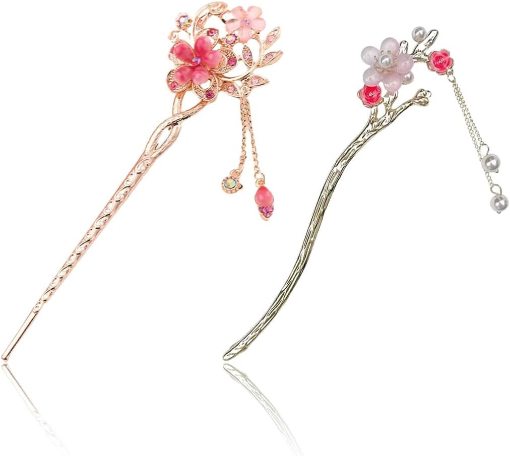 Pack of 2 Vintage Hair Sticks, Chinese Style Women'S Hair Sticks, Elegant, for Solid Hairstyle, Hair Decorative image number 4