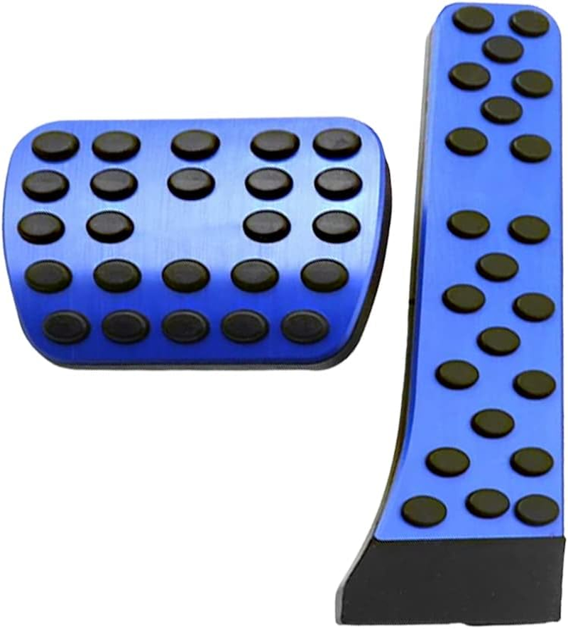 Anti-Slip Aluminum Brake Gas Pedal Pads, Auto No Drilling Accelerator Pedal Covers Foot Pedal Pads Kit, Compatible with Mercedes-Benz C E S GLC GLE GLS CLS Class W205 W213 X253 W167, Silver