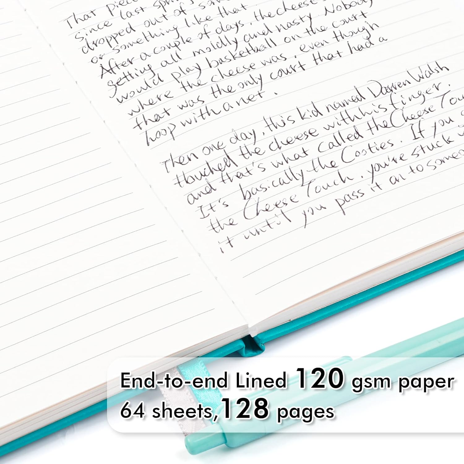 Feela 3 Pack Notebooks Journals Bulk with 3 Black Pens, A5 Hardcover Notebook Classic Ruled Lined Journal Set with Pen Holder for Work Business Journaling Note Taking, 120 GSM, 5.1&rdquo;X8.3&rdquo;, Emerald image number 3