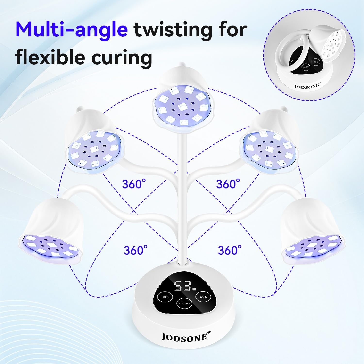 JODSONE Mini Cordless U V LED Nail Lamp, Portable Rechargeable for Gel Nails Auto Sensor LED Nail Lamp White image number 4