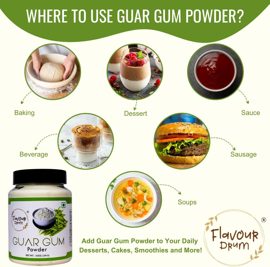 Flavour Drum Guar Gum Powder, 250 G | Thickening Agent | Gluten Free | Food Grade image number 4