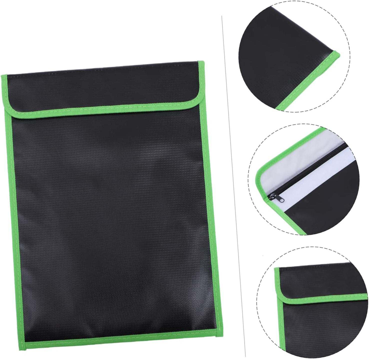 HOMSFOU Explosion File Holder Fireproof File Bag for Office Students Business Traveler Large Capacity and Smooth Zipper image number 1