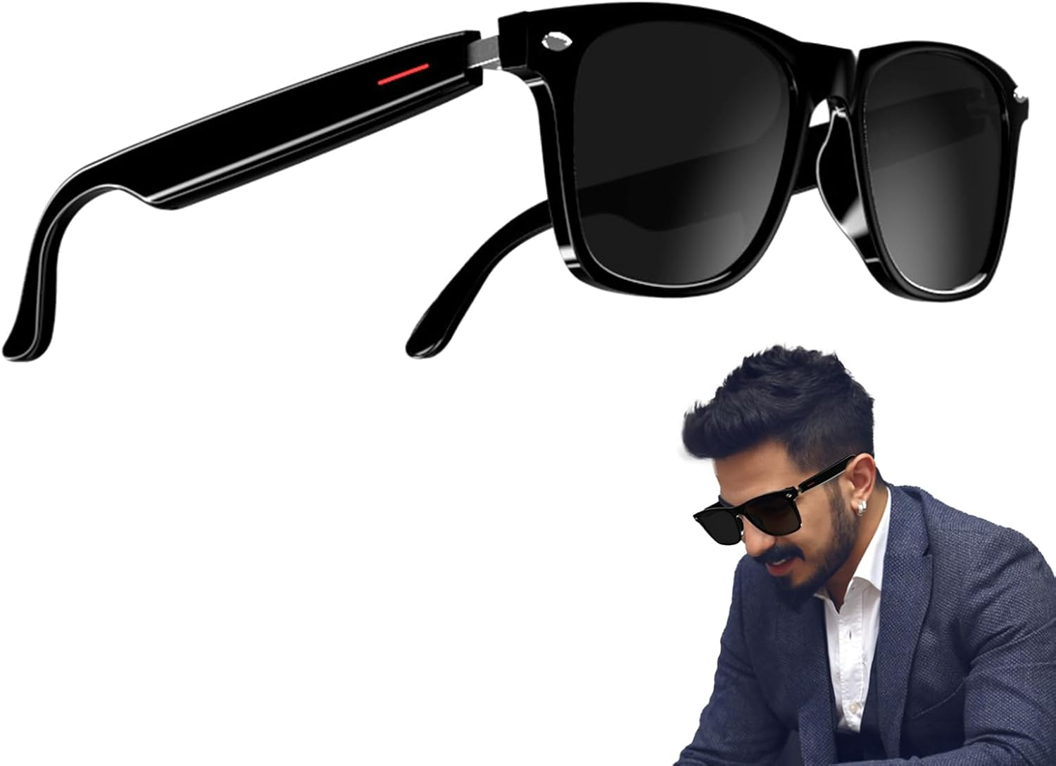 Smart Glasses with Speakers - Bluetooths Audio Glasses, Wireless Open-Ear Headphones | Handsfree Music & Call Glasses for Men & Women, UV Protection Lenses, Touch Control, Voice Assistant Compatible