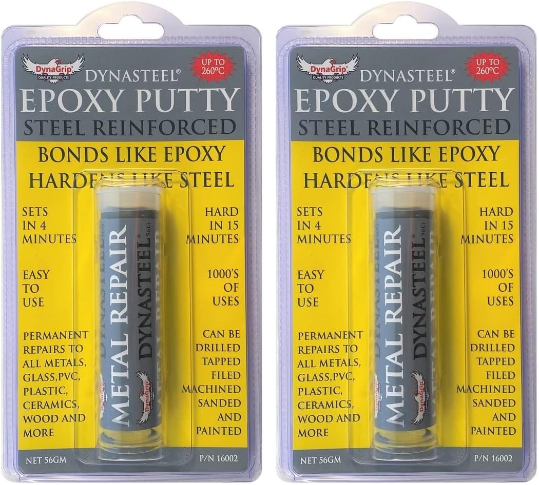Dynagrip Dynasteel Metal Carded Epoxy Putty 56 G 2-Component Adhesive, Epoxy Resin, Special Adhesive, Quick and High-Strength Repair of Parts, Containers, Tanks. (Pack of 2) image number 1