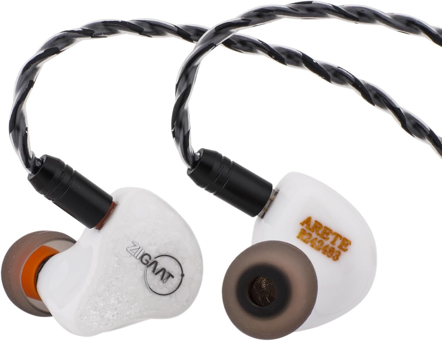 Ziigaat X Fresh Reviews Arete in Ear Monitor, 1DD+4BA Hybrid Earphone IEM, Wired Gaming Earbuds, Studio Monitor Tunning, with Detachable IEM Cable for Musician Audiophile (White)