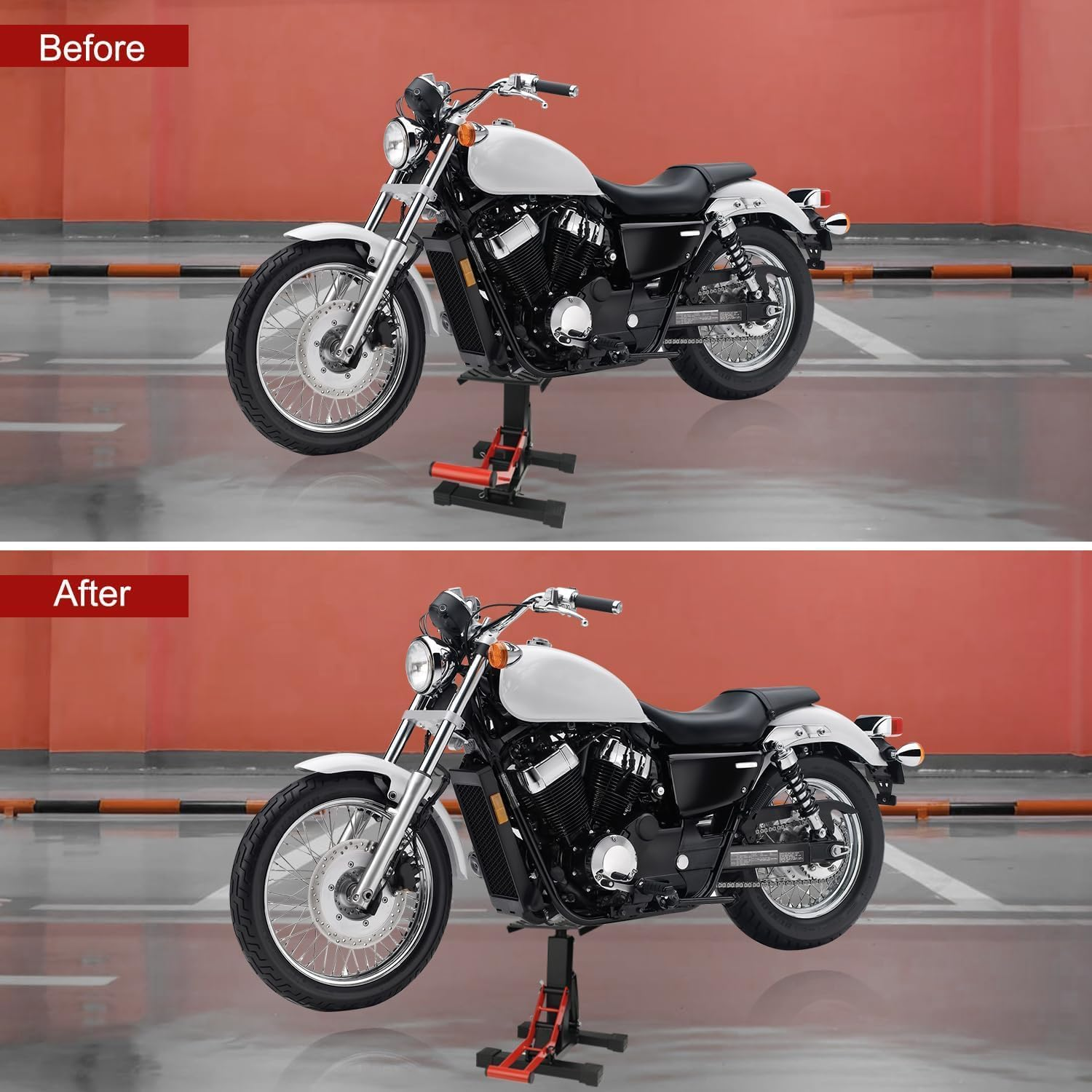 Motorcycle Jack Lift for Dirt Bike, Hydraulic Motorcycle Stand with 990LBS Capacity, Adjustable Lift for Motorbike Repair image number 6