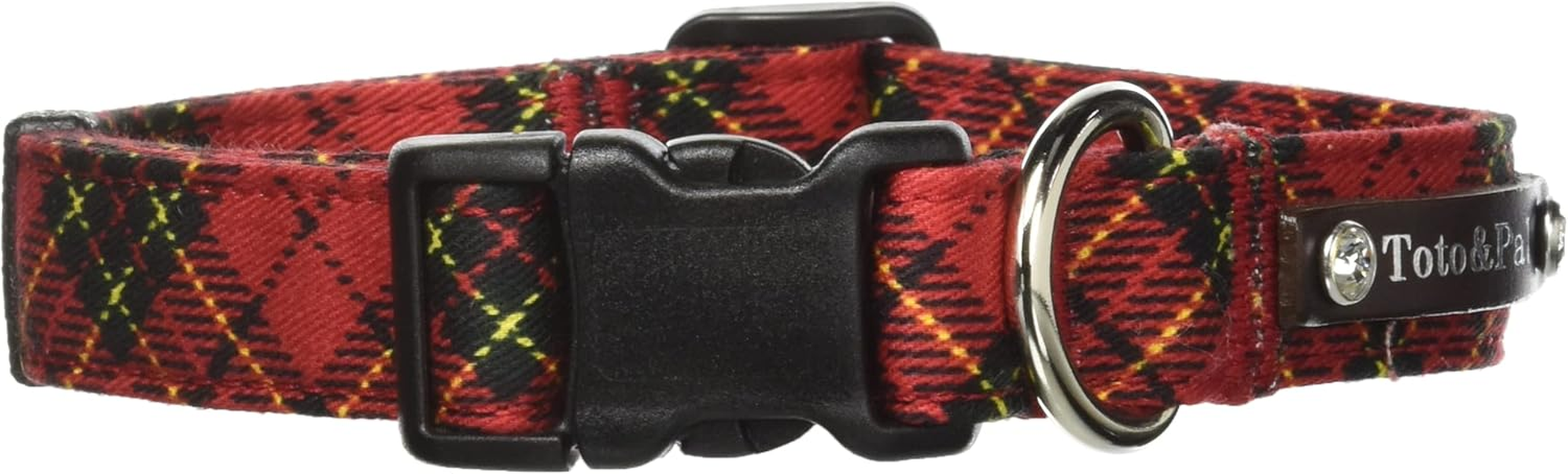 Toto&Pal Royal Tartan Collar (With Swarovski) Red 20Mm