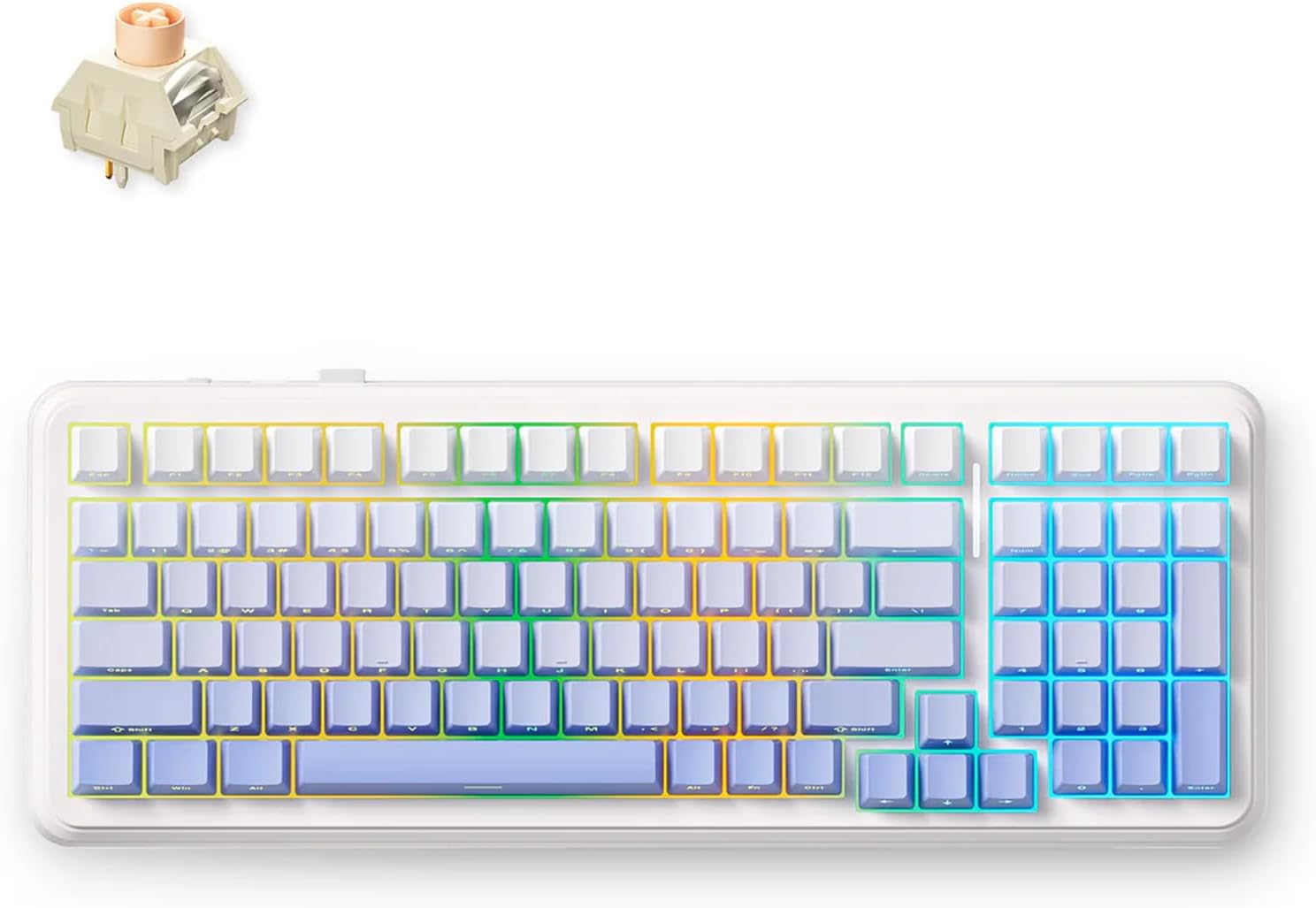 MCHOSE K99 V2 98% RGB Wireless Mechanical Keyboard for Win/Mac/Linux, Tri-Mode Bt5.0/Usb-C/2.4Ghz Hot Swappable Custom Keyboard with 6-Layer Padding Gasket, 8000Mah Battery, NKRO for Win/Mac/Linux