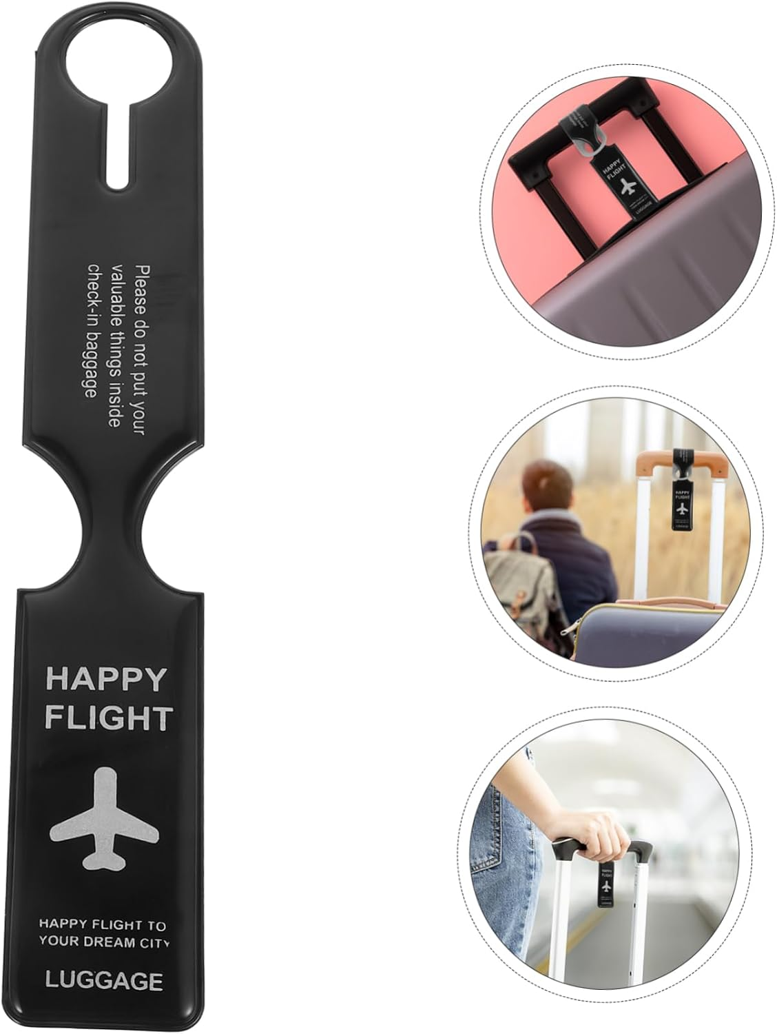 CATIEBYE 4Pcs PVC Luggage Tags Lightweight Travel Accessories for Easy Identification of Suitcases and Handbags Anti-Lost Labels