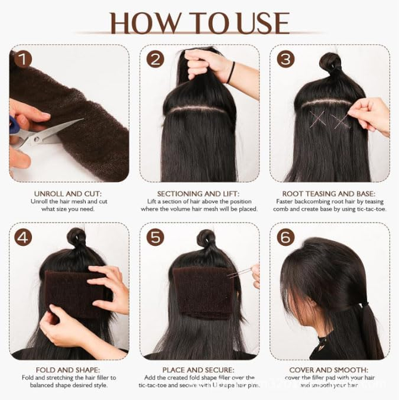 Hair Sponge for Updo - Hair Filler & Bun Maker for Women, Volumizing Donut Padding Tool, Instant Buns Styling Accessory (Light Coffee)