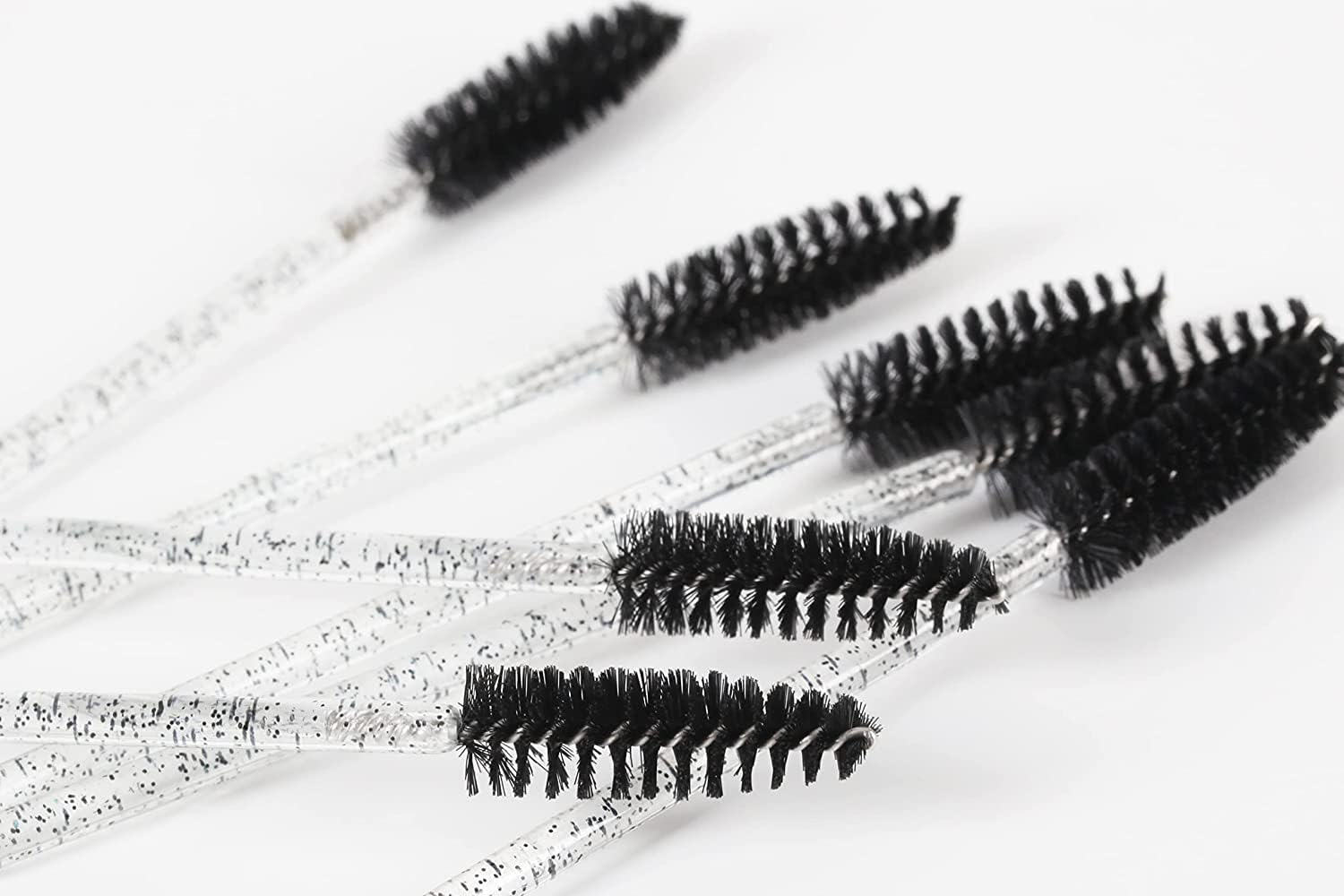 100 Pcs Eyelash Mascara Applicator Wand Brush Spoolies Brush Eyelash Brush,Eyelash Spoolie Eyelash Brushes Mascara Wands Eye Lash Eyebrow Brush for Eyelash Extensions by H HOME-MART Crystal_Bk image number 2