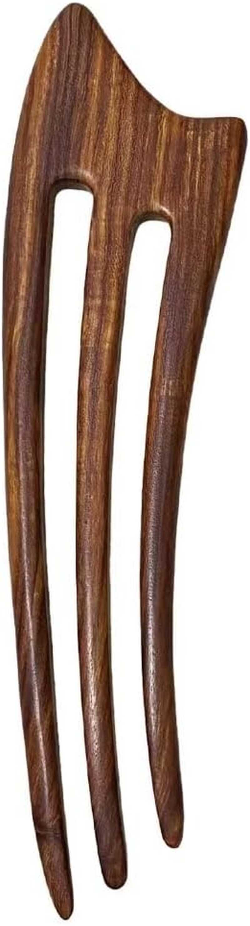 CHOISBEING Wooden French Hair Fork Handmade 3-Prong Hair Stick for Women Ebony Hair Chopsticks for Buns Chignon Hair Pins Accessory (1-Ebony)