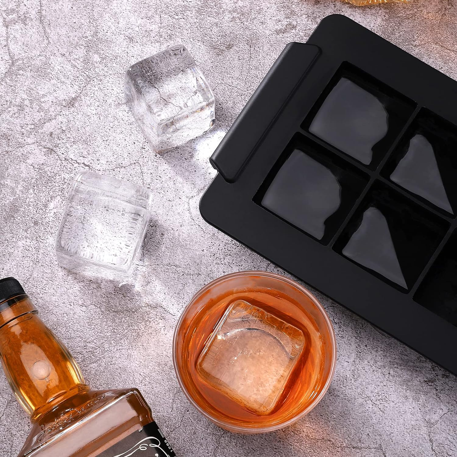 Timok Clear Ice Cube Maker - 2 Inch Clear Ice Cube Tray Make 8 Large Square Ice Cube Molds for Cocktail, Whiskey & Bourbon Drinks, Gifts for Men image number 5