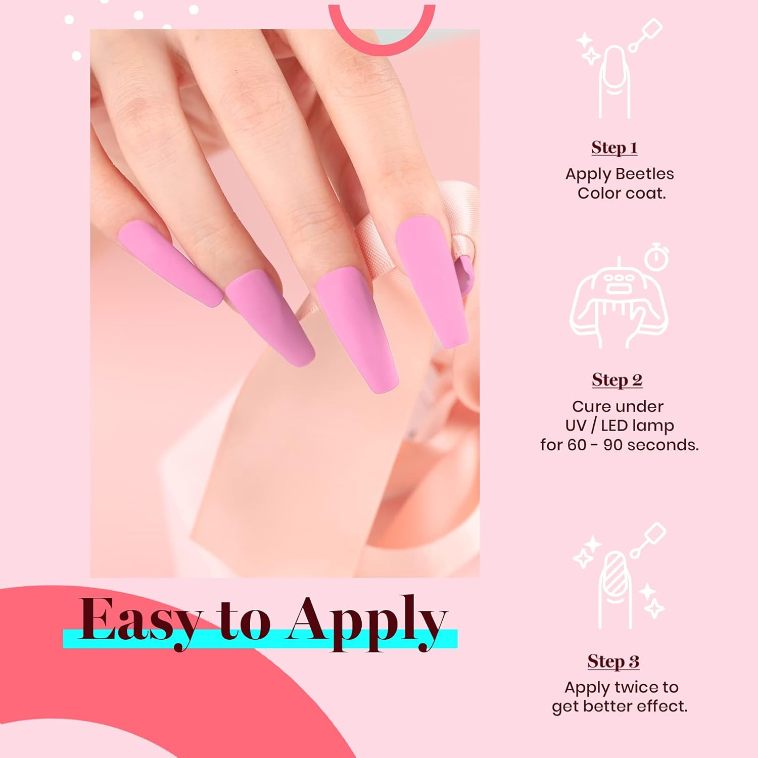 Beetles Gel Polish Gel Nail Polish 15Ml Light Pink Gel Nail Polish Bubble Bath Gel Nail Polish Baby Pink Gel Nail Polish Soak off Uv LED Nail Lamp Bright Nail Art Manicure Salon DIY Home Solid Gel Polish image number 1