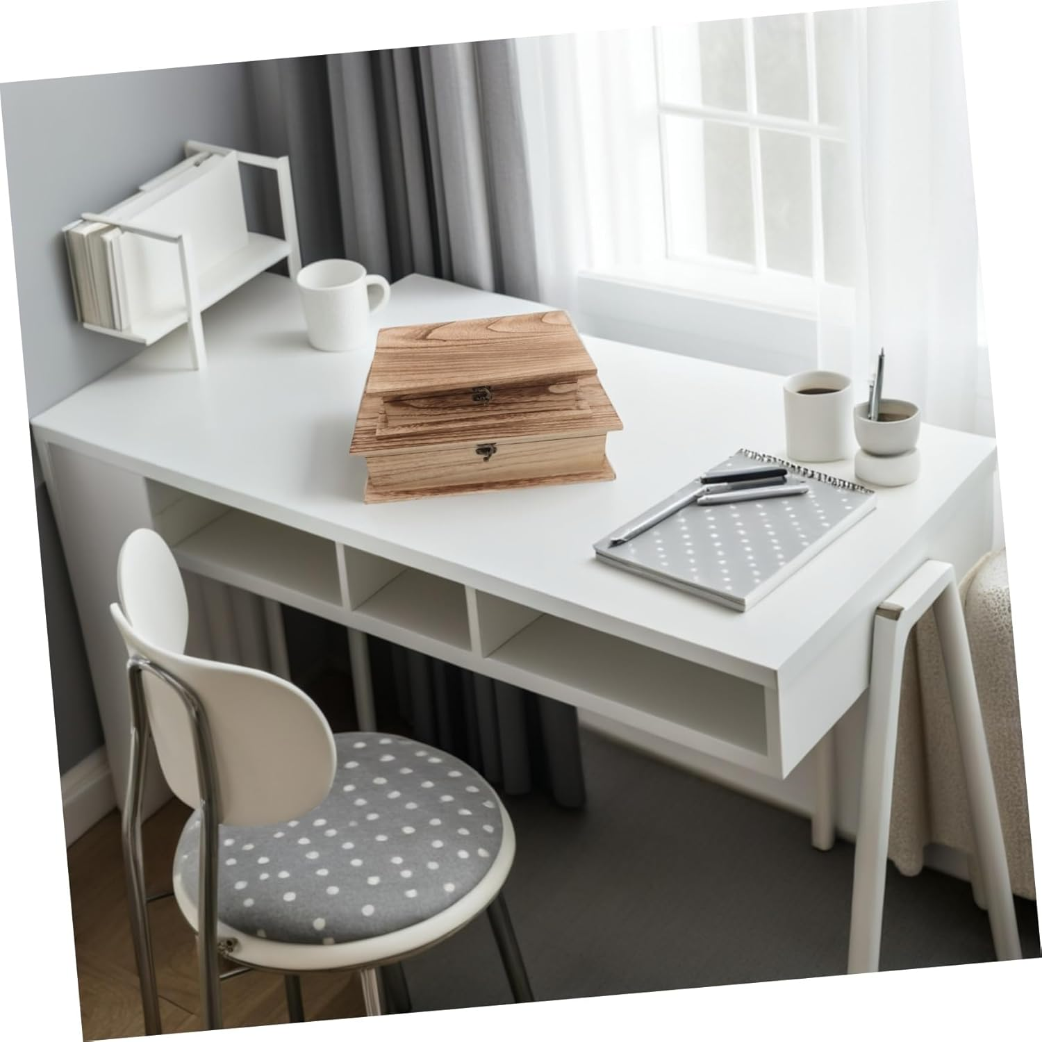 Amosfun 2Pcs Wooden Keepsake Box Lockable Jewelry Storage Box Natural Wood Aesthetic for Home Decor image number 5