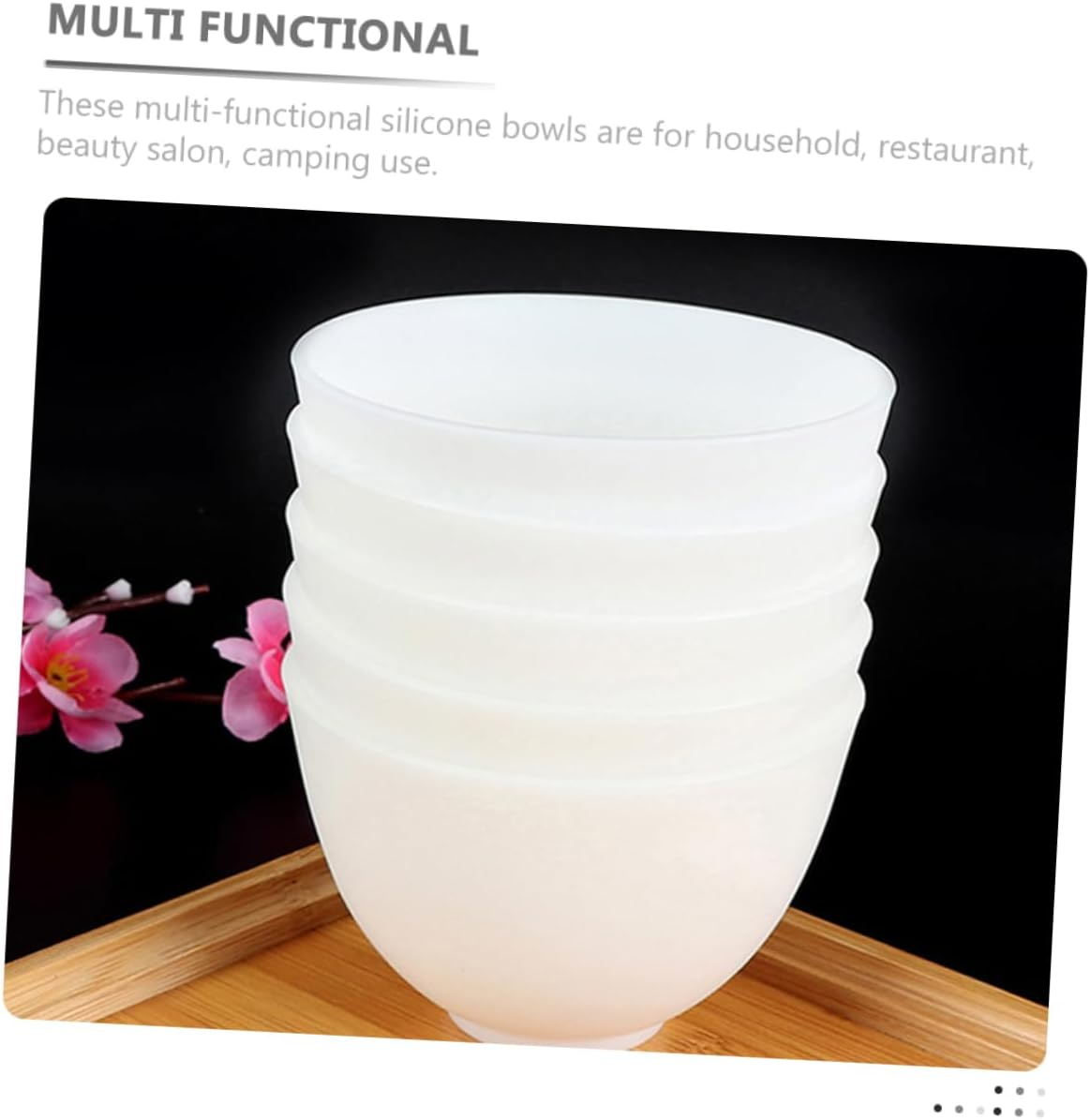 Healeved 5Pcs Silicone Mask Mixing Bowl DIY Mask Bowl Facial Beauty Salon Tool Mixing - Green image number 7