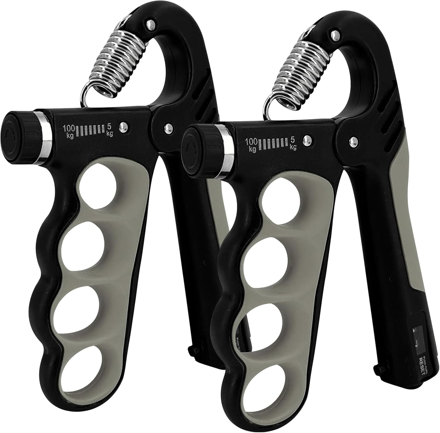 2 Pcs Grip Strength Trainer, 11-220Lbs Hand Grip Strengthener with Adjustable Resistance, Portable Forearm Strengthener Workout Kit, Injury Recovery and Muscle Training